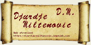 Đurđe Miltenović vizit kartica